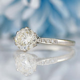 Ellibelle Jewellery Art Deco Diamond Platinum Solitaire Engagement Ring (1.43cts)