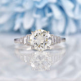 Ellibelle Jewellery Art Deco Diamond & Platinum Solitaire Engagement Ring (1.85ct)