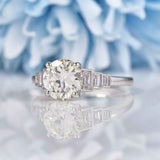 Ellibelle Jewellery Art Deco Diamond & Platinum Solitaire Engagement Ring (1.85ct)