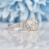 Ellibelle Jewellery Art Deco Diamond & Platinum Solitaire Engagement Ring (1.85ct)