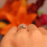 Ellibelle Jewellery Art Deco Diamond Platinum Toi et Moi Crossover Engagement Ring