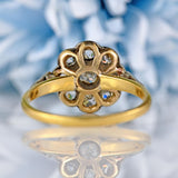 Ellibelle Jewellery Art Deco Old European Cut Diamond 18ct Gold & Platinum Daisy Cluster Ring