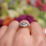 Ellibelle Jewellery Art Deco Old European Cut Diamond 18ct Gold & Platinum Daisy Cluster Ring