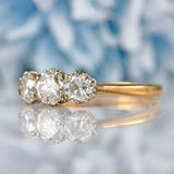 Ellibelle Jewellery Art Deco Old European-Cut Diamond 18ct Gold Three-Stone Engagement Ring (1.20cts)