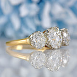 Ellibelle Jewellery Art Deco Old European-Cut Diamond 18ct Gold Three-Stone Engagement Ring (2.87cts)