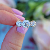 Ellibelle Jewellery Art Deco Old European-Cut Diamond 18ct Gold Three-Stone Engagement Ring (2.87cts)