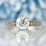 Ellibelle Jewellery Art Deco Old European-Cut Diamond & Platinum Engagement Ring (1.12ct)
