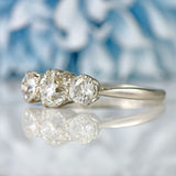 Ellibelle Jewellery Art Deco Old European-Cut Diamond Platinum Three-Stone Engagement Ring (1.25ct)
