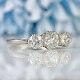 Ellibelle Jewellery Art Deco Old European-Cut Diamond Platinum Three-Stone Engagement Ring (1.25ct)