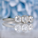 Ellibelle Jewellery Art Deco Old-European-Cut Diamond Platinum Three-Stone Engagement Ring (1.40ct)