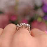 Ellibelle Jewellery Art Deco Old European-Cut Diamond Platinum Three-Stone Engagement Ring (1.70ct)