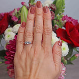 Ellibelle Jewellery Art Deco Old European Cut Diamond Three-Stone Platinum Ring (0.90cts)