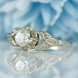 Ellibelle Jewellery Art Deco Old Mine Cut Diamond Platinum Engagement Ring (0.73cts)