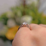 Ellibelle Jewellery Art Deco Old-Mine-Cut Diamond Platinum Solitaire Engagement Ring (1.00ct)
