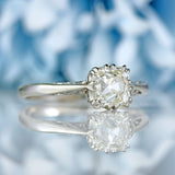 Ellibelle Jewellery Art Deco Old-Mine-Cut Diamond Platinum Solitaire Engagement Ring (1.00ct)