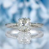 Ellibelle Jewellery Art Deco Old-Mine-Cut Diamond Platinum Solitaire Engagement Ring (1.00ct)