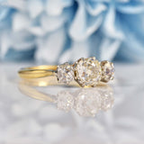 Ellibelle Jewellery Art Deco Old-Mine-Cut Diamond Three-Stone Engagement Ring (1.30cts)