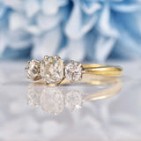 Ellibelle Jewellery Art Deco Old-Mine-Cut Diamond Three-Stone Engagement Ring (1.30cts)