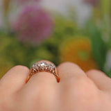Ellibelle Jewellery Art Deco Old-Mine-Cut Diamond Three-Stone Engagement Ring (1.30cts)
