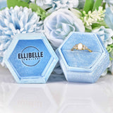 Ellibelle Jewellery Art Deco Opal & Diamond 18ct Gold Bezel Set Ring