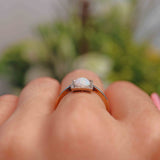 Ellibelle Jewellery Art Deco Opal & Diamond 18ct Gold Platinum Ring