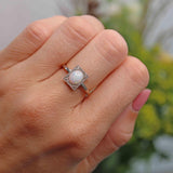 Ellibelle Jewellery Art Deco Opal & Diamond 18ct Gold Platinum Ring
