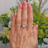Ellibelle Jewellery Art Deco Opal & Diamond 18ct Gold Platinum Ring