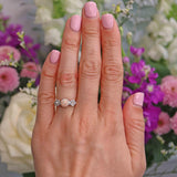 Ellibelle Jewellery Art Deco Opal & Diamond 18ct Gold Platinum Three-Stone Engagement Ring
