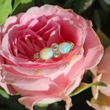 Ellibelle Jewellery Art Deco Opal & Old-Cut Diamond 18ct Gold Bezel Ring