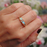 Ellibelle Jewellery Art Deco Opal & Old-Cut Diamond 18ct Gold Bezel Ring