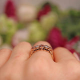 Ellibelle Jewellery Art Deco Pink Tourmaline & Diamond Rose Gold Bezel Ring