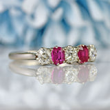 Ellibelle Jewellery Art Deco Ruby & Diamond Platinum Five-Stone Ring