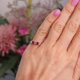 Ellibelle Jewellery Art Deco Ruby & Diamond Platinum Five-Stone Ring