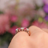 Ellibelle Jewellery Art Deco Ruby & Diamond Platinum Five-Stone Ring