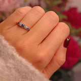 Ellibelle Jewellery Art Deco Sapphire & Diamond 18ct Gold Five-Stone Ring
