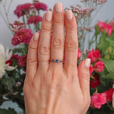 Ellibelle Jewellery Art Deco Sapphire & Diamond 18ct Gold Seven-Stone Ring