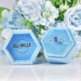 Ellibelle Jewellery Art Deco Sapphire & Diamond Platinum Ring