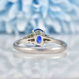 Ellibelle Jewellery Art Deco Sapphire & Diamond Platinum Ring