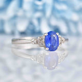 Ellibelle Jewellery Art Deco Sapphire & Diamond Platinum Ring
