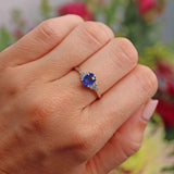 Ellibelle Jewellery Art Deco Sapphire & Diamond Platinum Ring