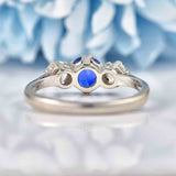 Ellibelle Jewellery Art Deco Sapphire & Diamond Platinum Three-Stone Engagement Ring Draft