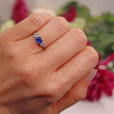 Ellibelle Jewellery Art Deco Sapphire & Diamond Platinum Three-Stone Engagement Ring Draft