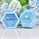 Ellibelle Jewellery Art Deco Style Aquamarine & Diamond Platinum Ring