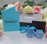 Ellibelle Jewellery Art Deco Style Aquamarine & Diamond Platinum Three-Stone Engagement Ring