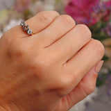 Ellibelle Jewellery Art Deco Style Brown Diamond 18ct Gold Three-Stone Engagement Ring