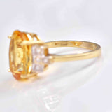 Ellibelle Jewellery Art Deco Style Citrine & Diamond 9ct Gold Dress Ring