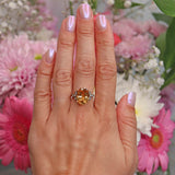 Ellibelle Jewellery Art Deco Style Citrine & Diamond 9ct Gold Dress Ring