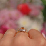 Ellibelle Jewellery Art Deco Style Citrine & Diamond 9ct Gold Rectangular Panel Ring