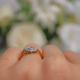 Ellibelle Jewellery Art Deco Style Diamond 18ct Gold Daisy Bezel Cluster Ring