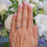 Ellibelle Jewellery Art Deco Style Diamond 18ct Gold Daisy Bezel Cluster Ring